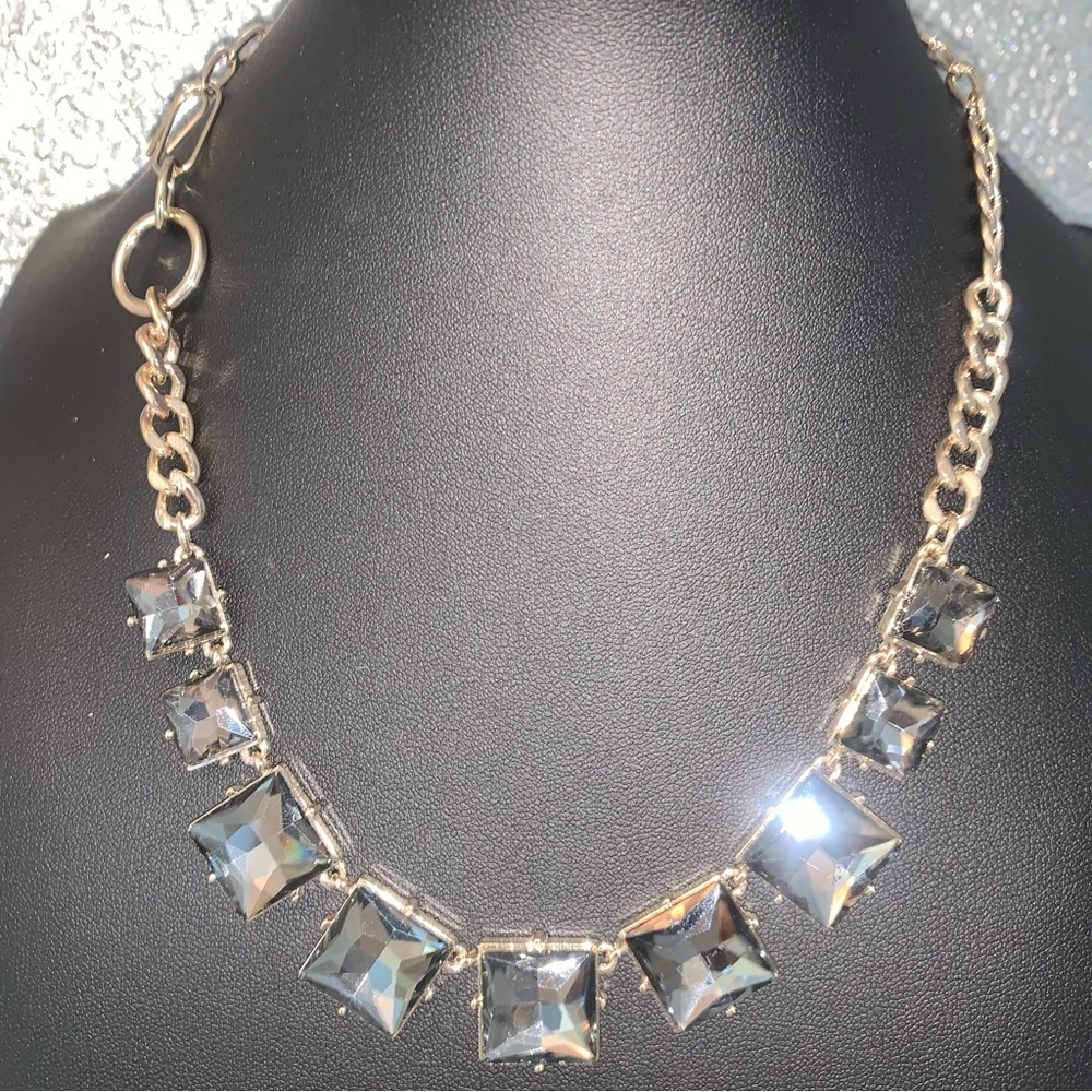 French Connection 18 Inch Black Stone Necklace